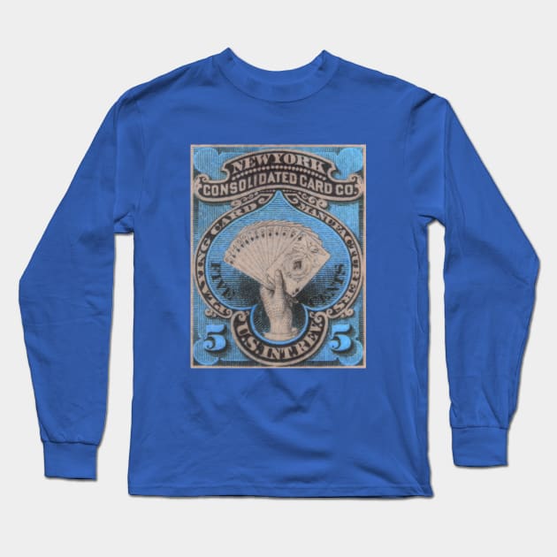 NY Consolidated Card Co. Internal Revenue Tax Stamp Long Sleeve T-Shirt by Designs_by_Tom